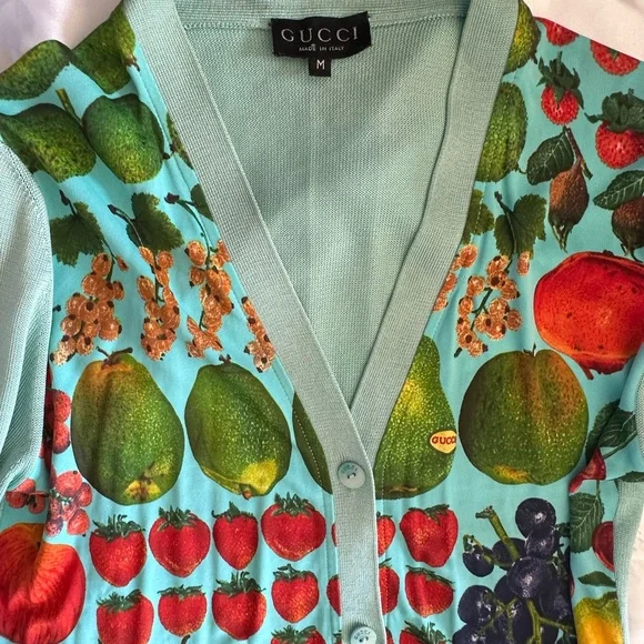 Vintage Gucci silk fruit cardigan top by Tom ford - Picture 2 of 4